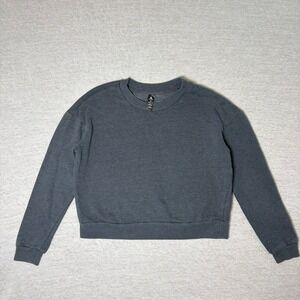 90 Degree by Reflex Womens Crewneck Sweatshirt Medium Gray Fleece Pullover
